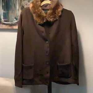 Faux fur sweater, cardigan